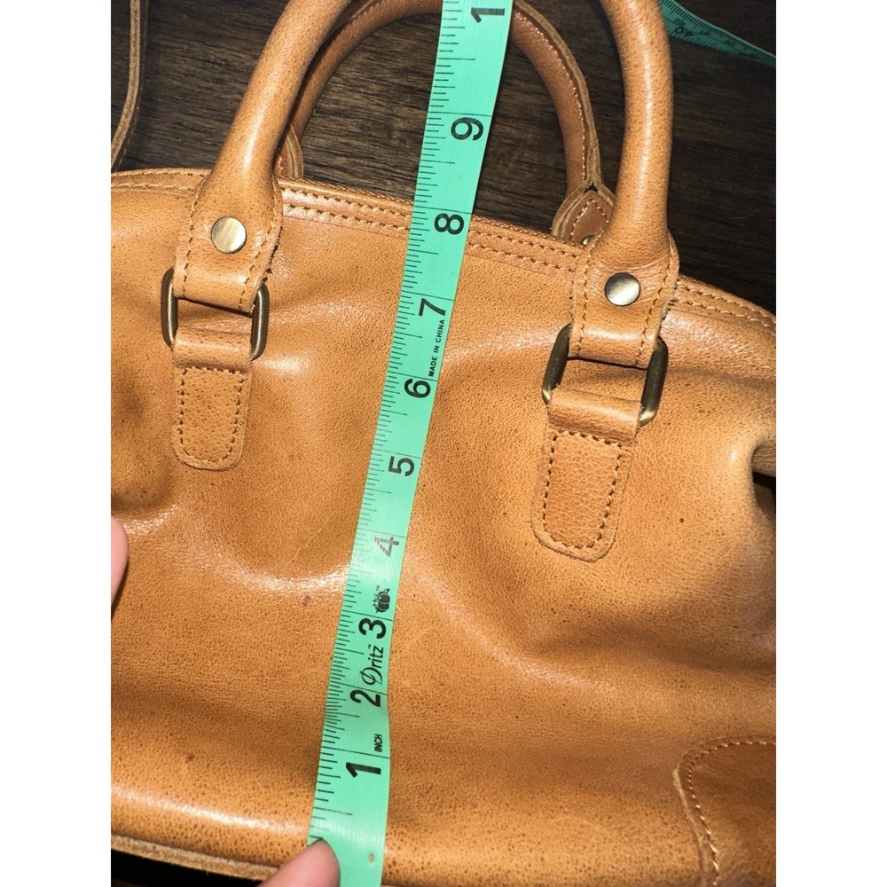 Unbranded Leather Purse Boston Bag Crossbody Shoulder Handbag Top Handle Brown - Picture 9 of 14